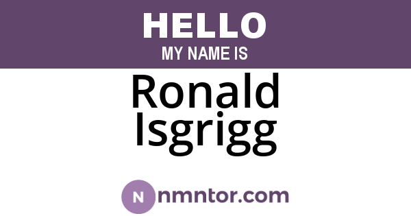 Ronald Isgrigg