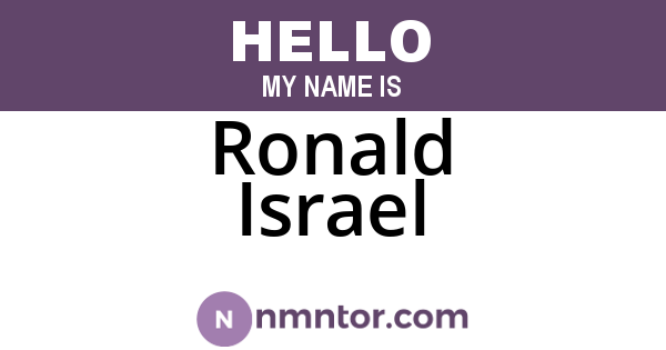 Ronald Israel
