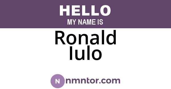 Ronald Iulo