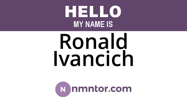 Ronald Ivancich