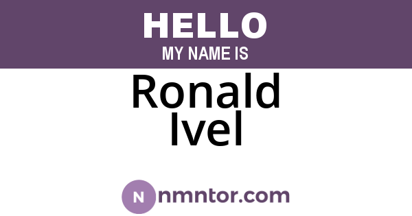 Ronald Ivel