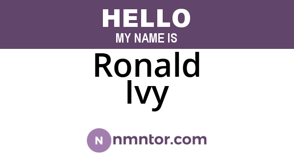 Ronald Ivy