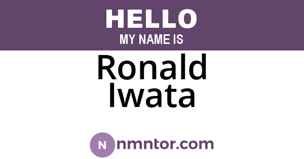 Ronald Iwata