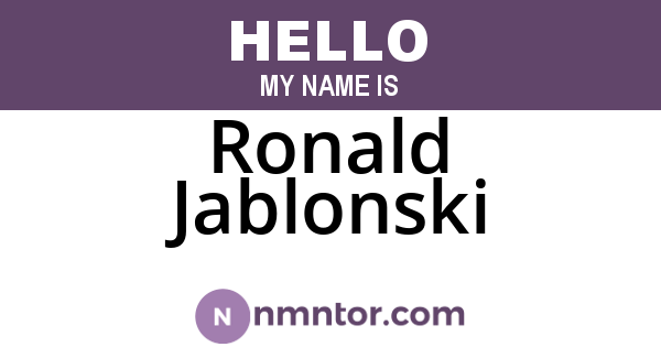 Ronald Jablonski