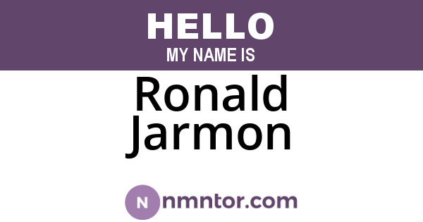 Ronald Jarmon