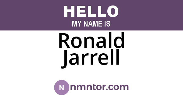 Ronald Jarrell