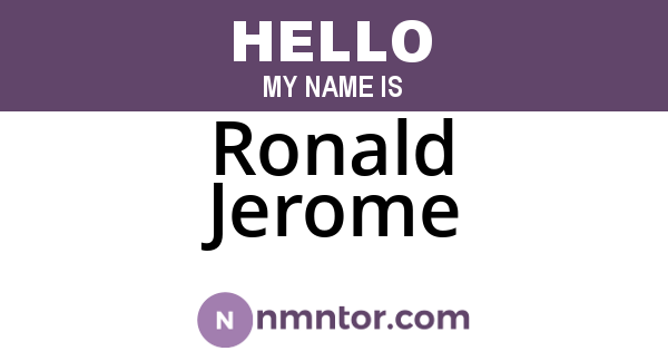 Ronald Jerome
