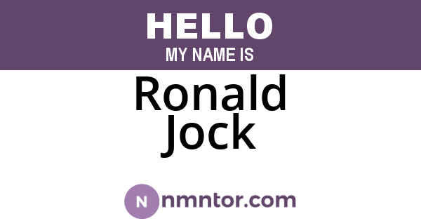 Ronald Jock