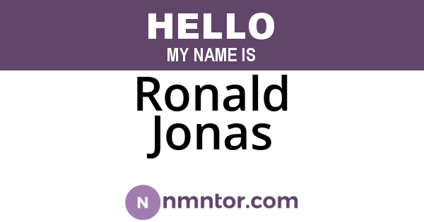 Ronald Jonas
