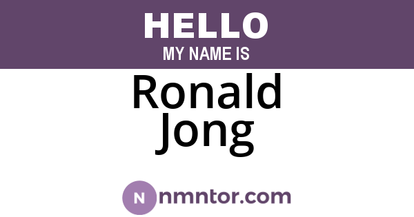 Ronald Jong