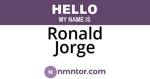 Ronald Jorge