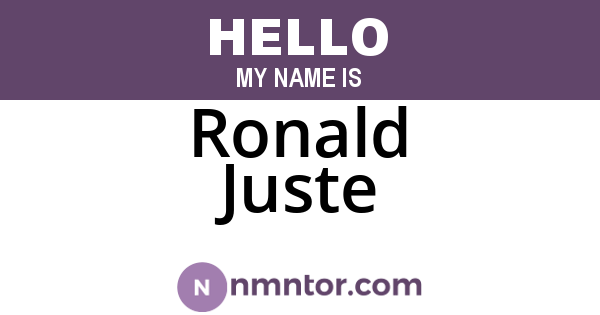 Ronald Juste