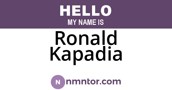 Ronald Kapadia