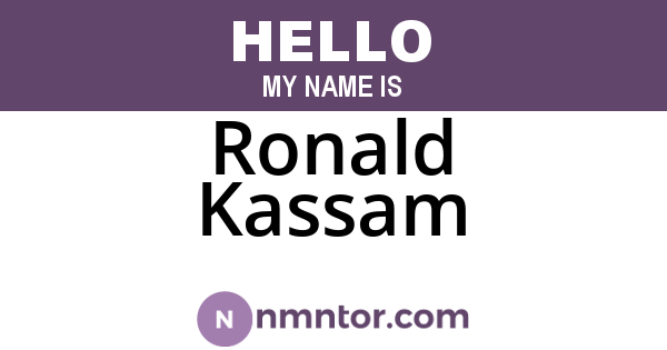 Ronald Kassam