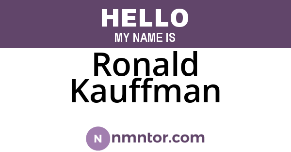Ronald Kauffman