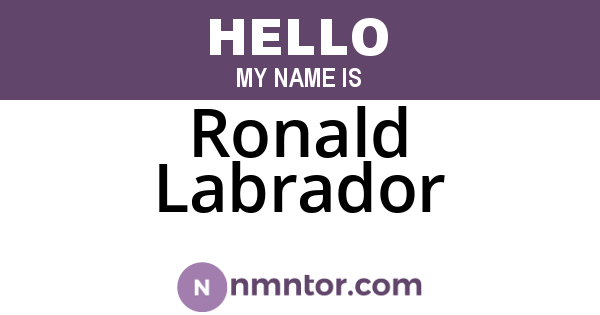 Ronald Labrador