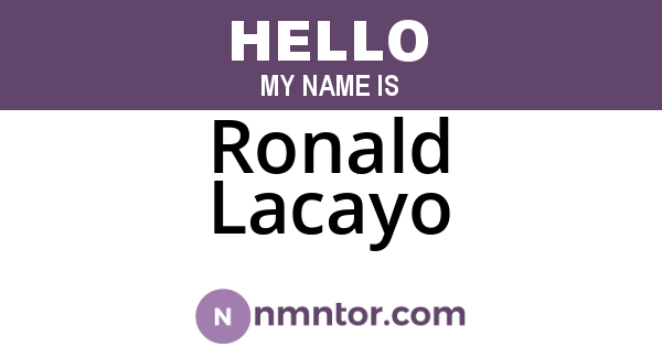 Ronald Lacayo