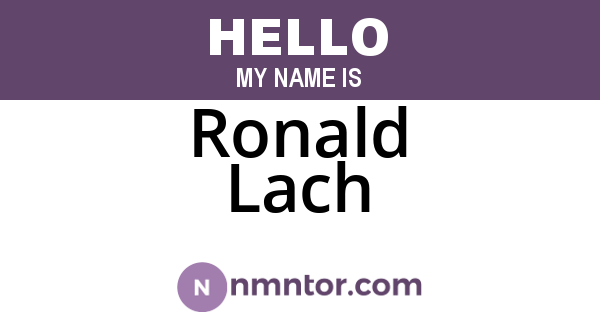 Ronald Lach