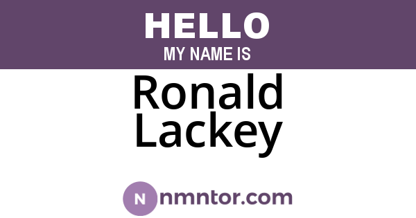 Ronald Lackey