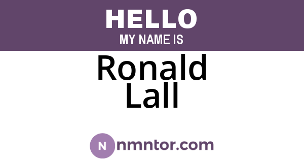 Ronald Lall