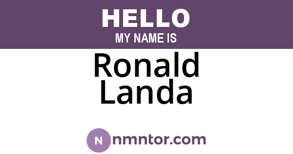 Ronald Landa