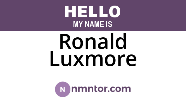 Ronald Luxmore