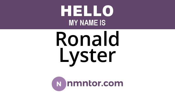 Ronald Lyster