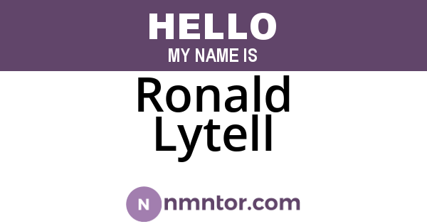 Ronald Lytell