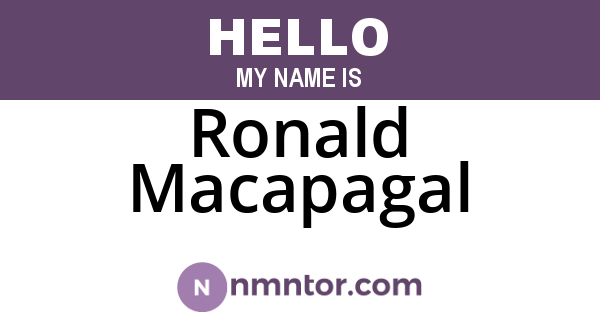 Ronald Macapagal