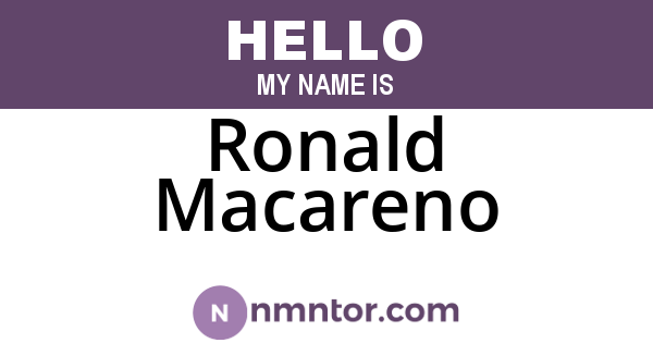 Ronald Macareno
