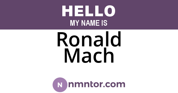 Ronald Mach