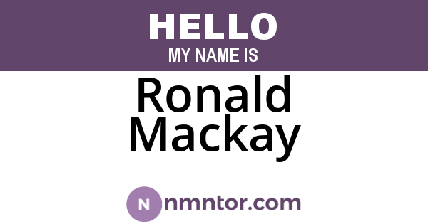 Ronald Mackay