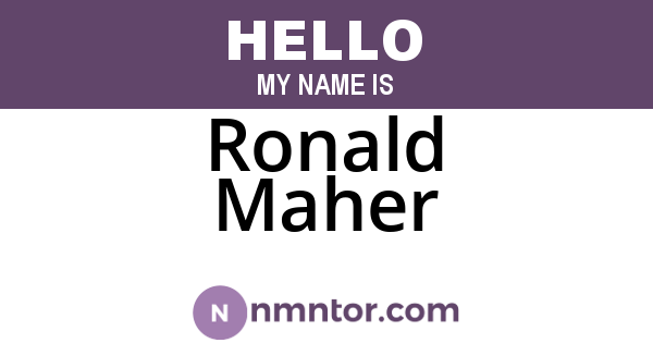 Ronald Maher
