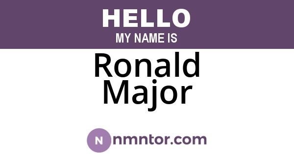 Ronald Major
