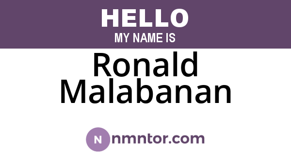 Ronald Malabanan