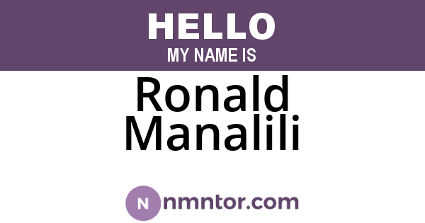 Ronald Manalili