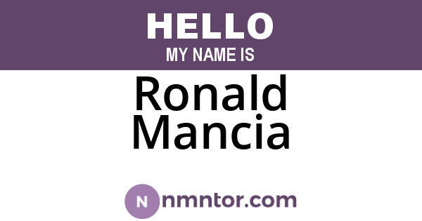 Ronald Mancia