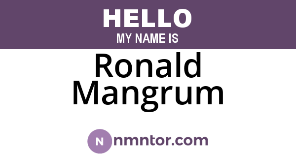 Ronald Mangrum