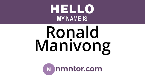 Ronald Manivong