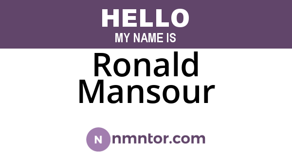 Ronald Mansour