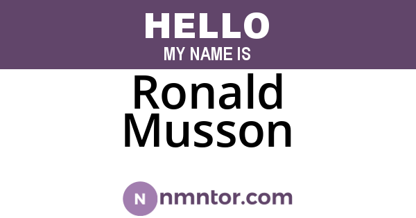 Ronald Musson