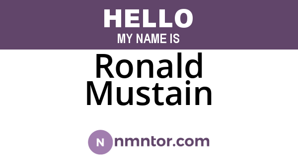 Ronald Mustain