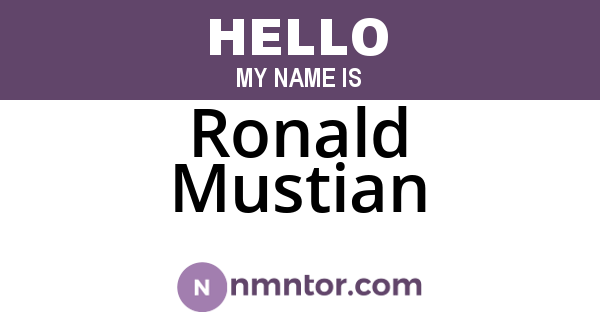 Ronald Mustian