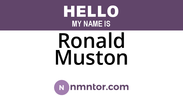 Ronald Muston