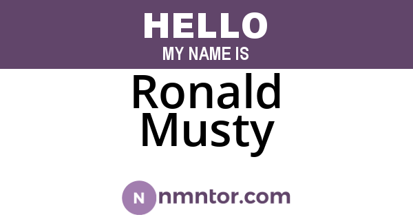 Ronald Musty