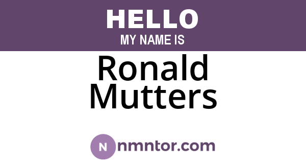 Ronald Mutters