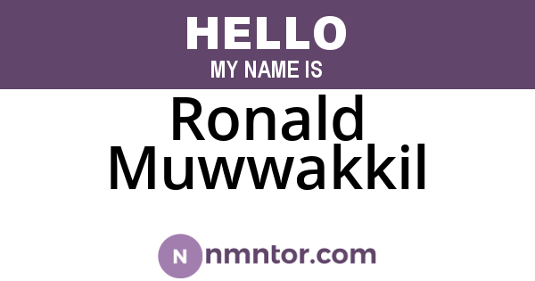 Ronald Muwwakkil