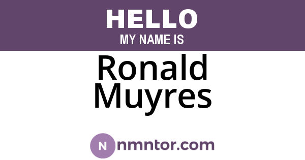 Ronald Muyres