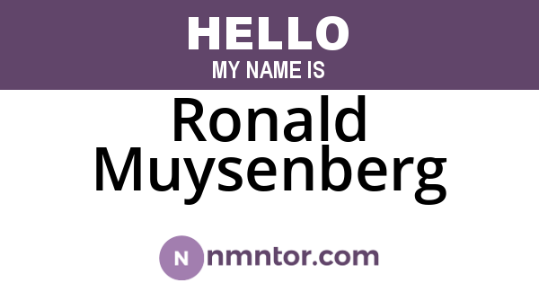 Ronald Muysenberg