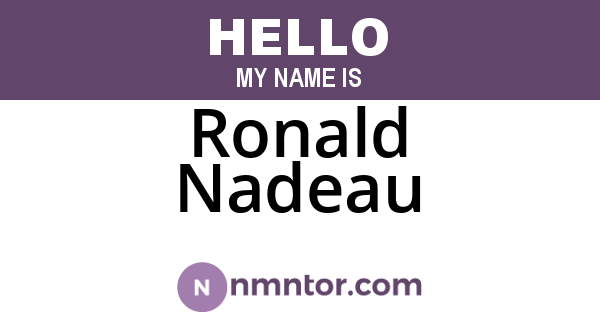 Ronald Nadeau